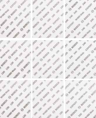 Bosch Accessoires EXPERT 9-delige set Schuurvel Web W480 115 x 140 mm, 3x G120; 3x G180, 2x G240; 1x G320 (online) - 2608902432