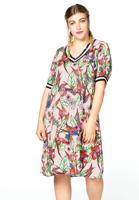Yoek Jurk met V-hals | Roze | Maat 54/56