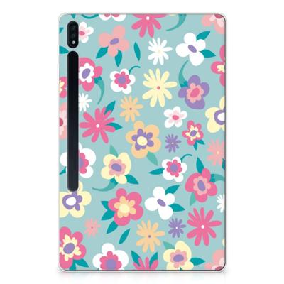 Samsung Galaxy Tab S7 Plus | S8 Plus | Siliconen hoesje | Flower Power