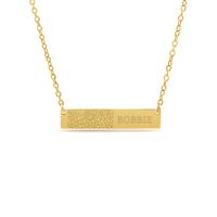 Gepersonaliseerde neusafdruk met eigen tekst bar ketting - Stainless steel - Goud