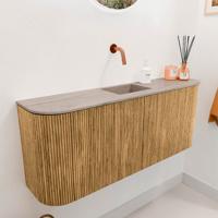 Toiletmeubel Mondiaz Joya Dlux | 103.2 cm | Meubelkleur Oak | Faye wastafel Saba Wasbak Midden | Zonder kraangat(en) Toiletmeubel Mondiaz Joya Dlux | 103.2 cm | Meubelkleur Oak | Faye wastafel Saba Wasbak Midden | Zonder kraangat(en)
