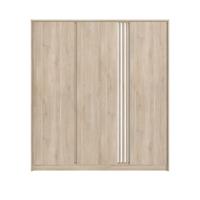 Leen Bakker - Kledingkast Evi 3-deurs - Eikenkleur - 203x185x52 Cm - Spaanplaat - Bruin