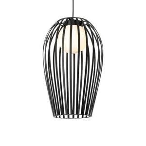 QAZQA Design hanglamp zwart met opaal IP44 - Angela