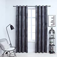 VidaXL Gordijn verduisterend ringen 2 st 140x175 cm fluweel antraciet