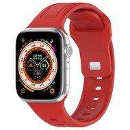 Square siliconen band - Rood - Geschikt voor Apple Watch 44mm / 45mm / 46mm / 49mm