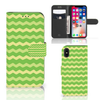 Apple iPhone X | Xs Telefoon Hoesje Waves Green - thumbnail