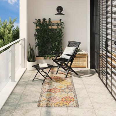 VidaXL Vloerkleed arbizu binnen en buiten vintage stijl 80x250 cm