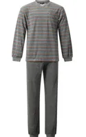 Outfitter Badstof heren pyjama - Winter streep - Warme winter pyjama