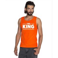 Koningsdag The King tekst mouwloos shirt oranje heren 2XL  -