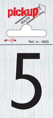 Route alulook 60 x 44 mm Sticker zwarte cijfer 5 pick up - Pickup