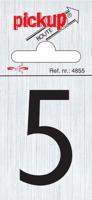 Route alulook 60 x 44 mm Sticker zwarte cijfer 5 pick up - Pickup