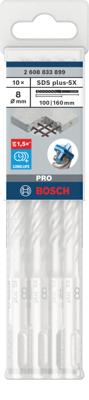 Bosch Accessoires PRO SDS plus-5X Hammer Drill Bit | 8 x 100 x 160 mm | 10 pcs - 2608833899