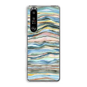 Watercolor Agate: Sony Xperia 1 III Transparant Hoesje