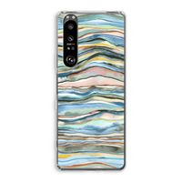 Watercolor Agate: Sony Xperia 1 III Transparant Hoesje