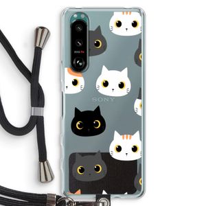 Katten: Sony Xperia 5 III Transparant Hoesje met koord