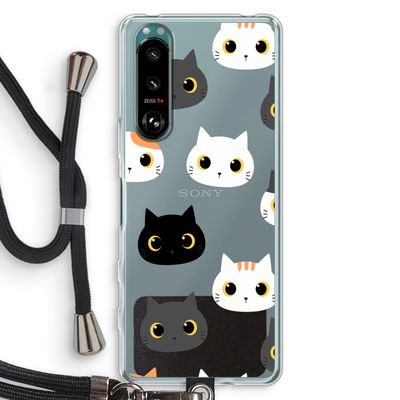 Katten: Sony Xperia 5 III Transparant Hoesje met koord