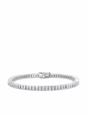 Pragnell bracelet en or blanc 18ct pavé de diamants taille princesse - Argent