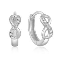 Zilveren Elenza Oorbellen met Infinity Symbool en Zirkonia - Verfijnde Dames Sieraden