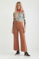 Straight fit broek met wijde pijpen - BROWN - 42