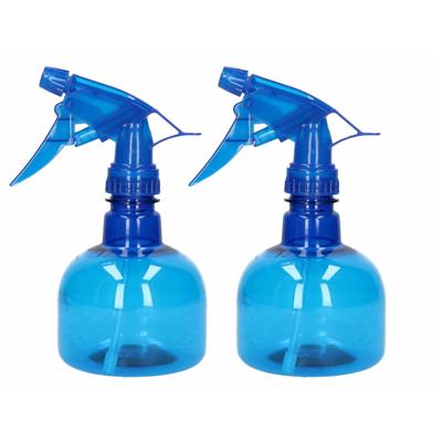 Plasticforte Waterverstuiver/plantenspuit - 2x - 330 ml - blauw - schoonmaakspuiten