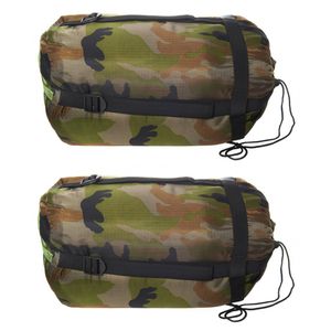 Set van 2x stuks warme 1 persoons mummie slaapzakken met camouflage print 230 x 80 cm