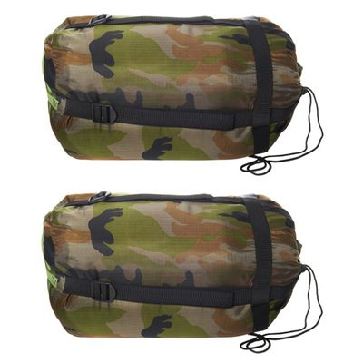 Set van 2x stuks warme 1 persoons mummie slaapzakken met camouflage print 230 x 80 cm