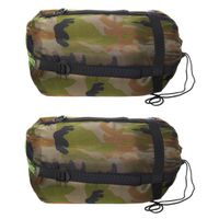 Set van 2x stuks warme 1 persoons mummie slaapzakken met camouflage print 230 x 80 cm Set van 2x stuks warme 1 persoons mummie slaapzakken met camouflage print 230 x 80 cm