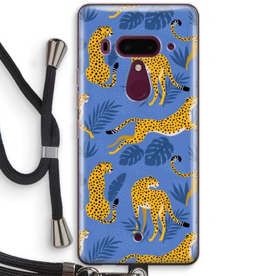 Luipaard: HTC U12+ Transparant Hoesje met koord
