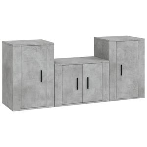 The Living Store Klassieke Televisiekastenset - Betongrijs - 57 x 34.5 x 40 cm - Wandgemonteerd