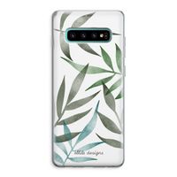 Tropical watercolor leaves: Samsung Galaxy S10 Plus Transparant Hoesje