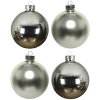 Decoris Kerstballen set - 10x stuks - zilver - glas - 6 cm - kerstversiering