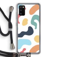 Memphis Shapes Blue: Samsung Galaxy A41 Transparant Hoesje met koord