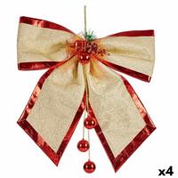 Lasso Kerstversiering Rood Gouden Plastic 53 x 50 x 9 cm (4 Stuks)