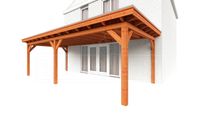 Trendhout Aanbouwveranda Lucca 790x390 cm - Plat dak- - Onbehandeld lariks Douglas hout- Trendhout