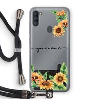 Zonnebloemen: Samsung Galaxy A11 Transparant Hoesje met koord Zonnebloemen: Samsung Galaxy A11 Transparant Hoesje met koord