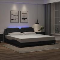 Bedframe met LED zonder matras "Zadar" kunstleer zwart 200x200 cm