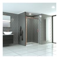 Douchedeur SaniClear Supreme | 90-100x200 cm | Helder glas | Koper geborsteld beslag