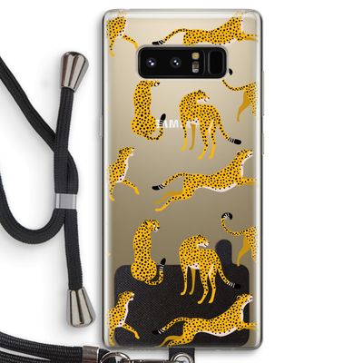 Luipaard: Samsung Galaxy Note 8 Transparant Hoesje met koord