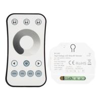 Rf controller + afstandsbediening voor 230v enkelkleurige led strips - complete set voor draadloze bediening Rf controller + afstandsbediening voor 230v enkelkleurige led strips - complete set voor draadloze bediening