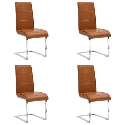 Vidaxl Eetkamerstoelen 4 St Kunstleer Glanzend Bruin Vidaxl Eetkamerstoelen 4 St Kunstleer Glanzend Bruin
