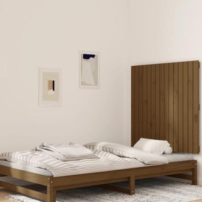 Wandhoofdbord 95,5x3x90 cm massief grenenhout honingbruin