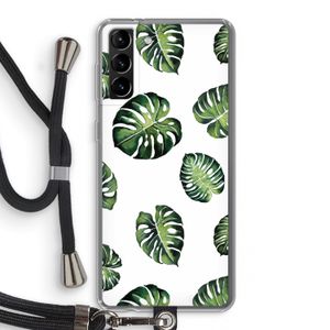 Tropische bladeren: Samsung Galaxy S21 Plus Transparant Hoesje met koord