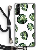 Tropische bladeren: Samsung Galaxy S21 Plus Transparant Hoesje met koord