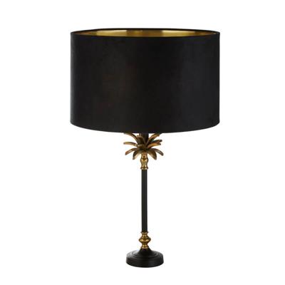 Searchlight TafellampPalm zwart met zwarte kap - EU81211BK