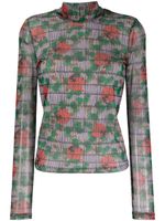 Henrik Vibskov t-shirt imprimé à col montant - Vert