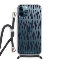 Marrakech Zigzag: iPhone 12 Pro Max Transparant Hoesje met koord