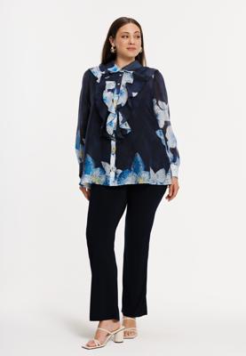Yoek Blouse ORCHID | Blauw | Maat 54/56
