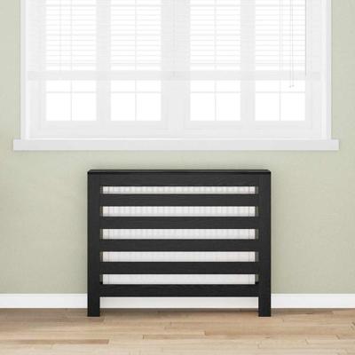 Radiatorafdekking Zwart Eiken 104 x 20 x 82 cm