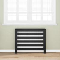 Radiatorafdekking Zwart Eiken 104 x 20 x 82 cm