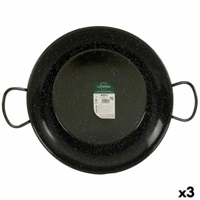 Paella Pan La Dehesa 0645-LD 0645-LD Zwart Geëmailleerd Staal Ø 45 cm 46 x 13,5 x 58 cm 58 x 13,5 x 46 cm (3 Stuks)